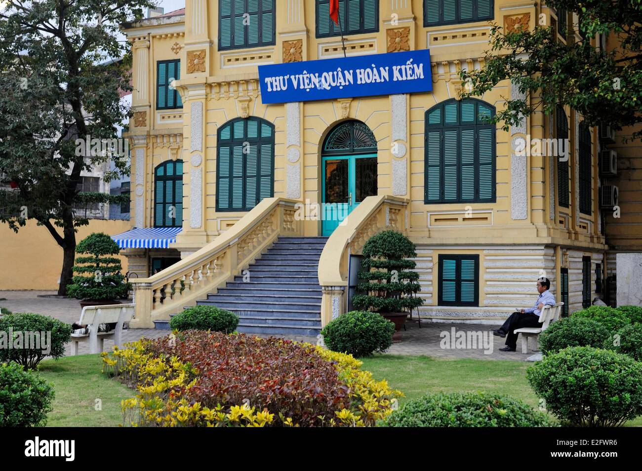 Vietnam Hanoi old city old colonial French building Stock Photo - Alamy