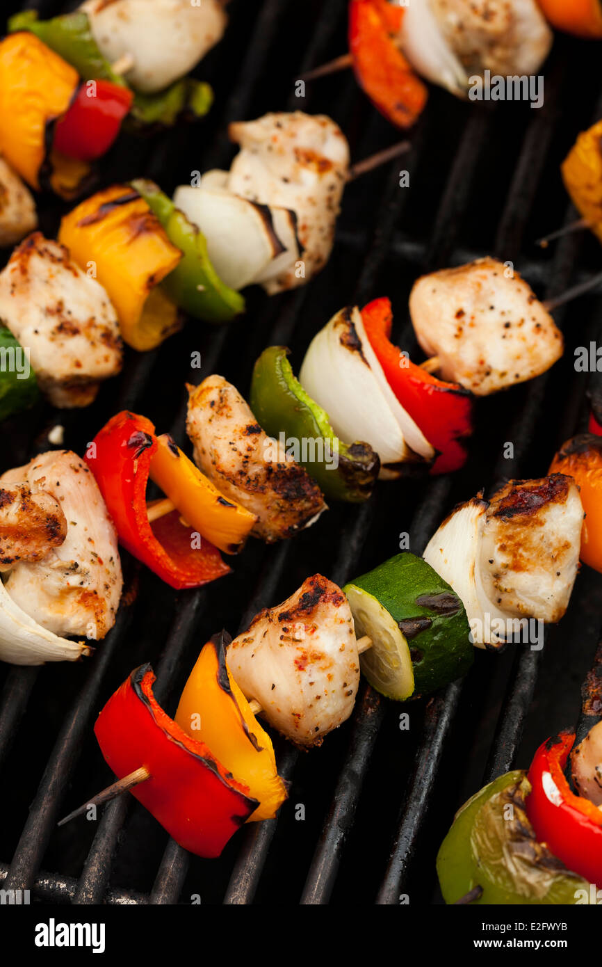 Chicken kabob bell peppers onions hires stock photography and images