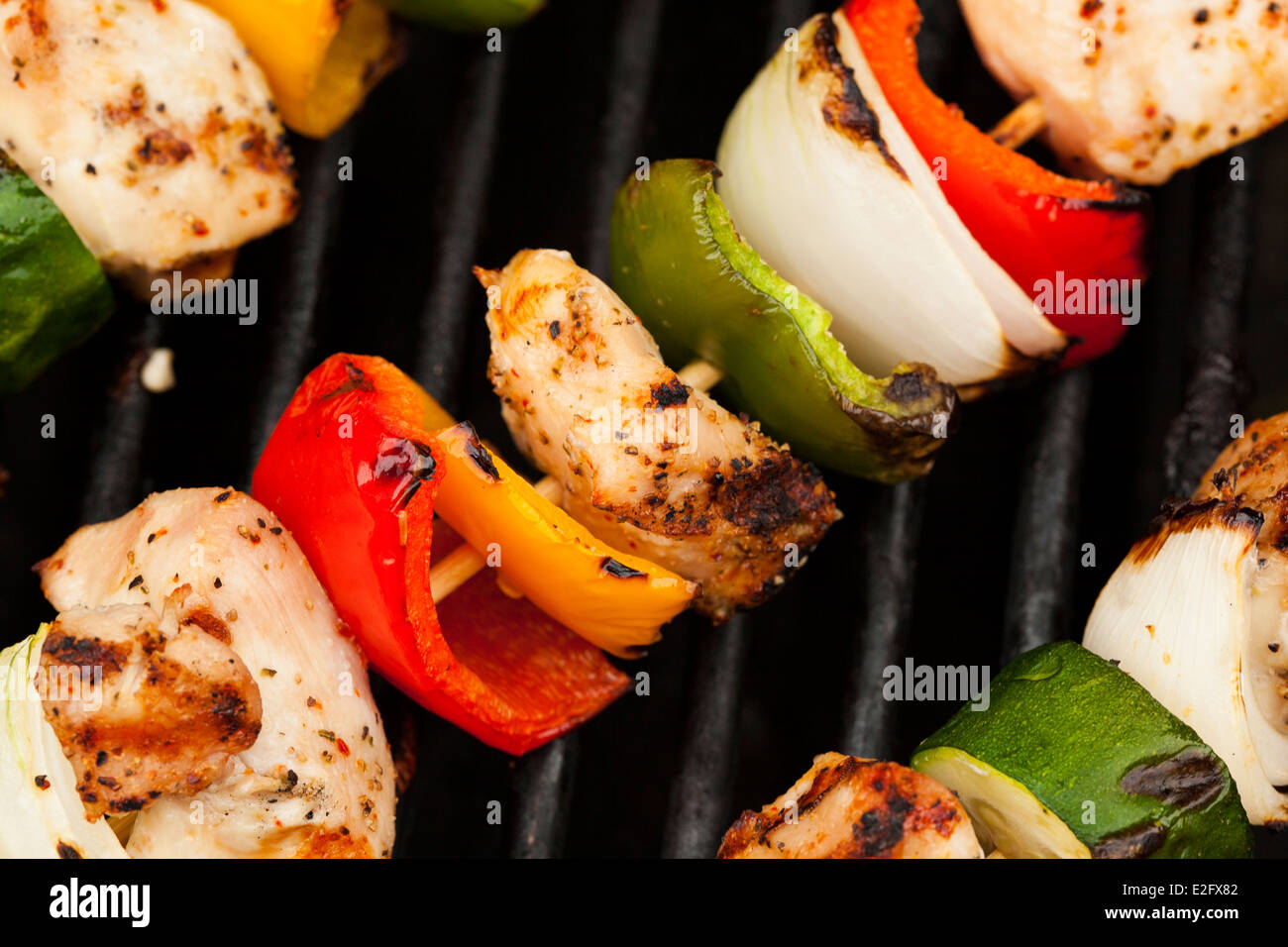 Homemade Chicken Shish Kabobs with Peppers and Onions Stock Photo Alamy