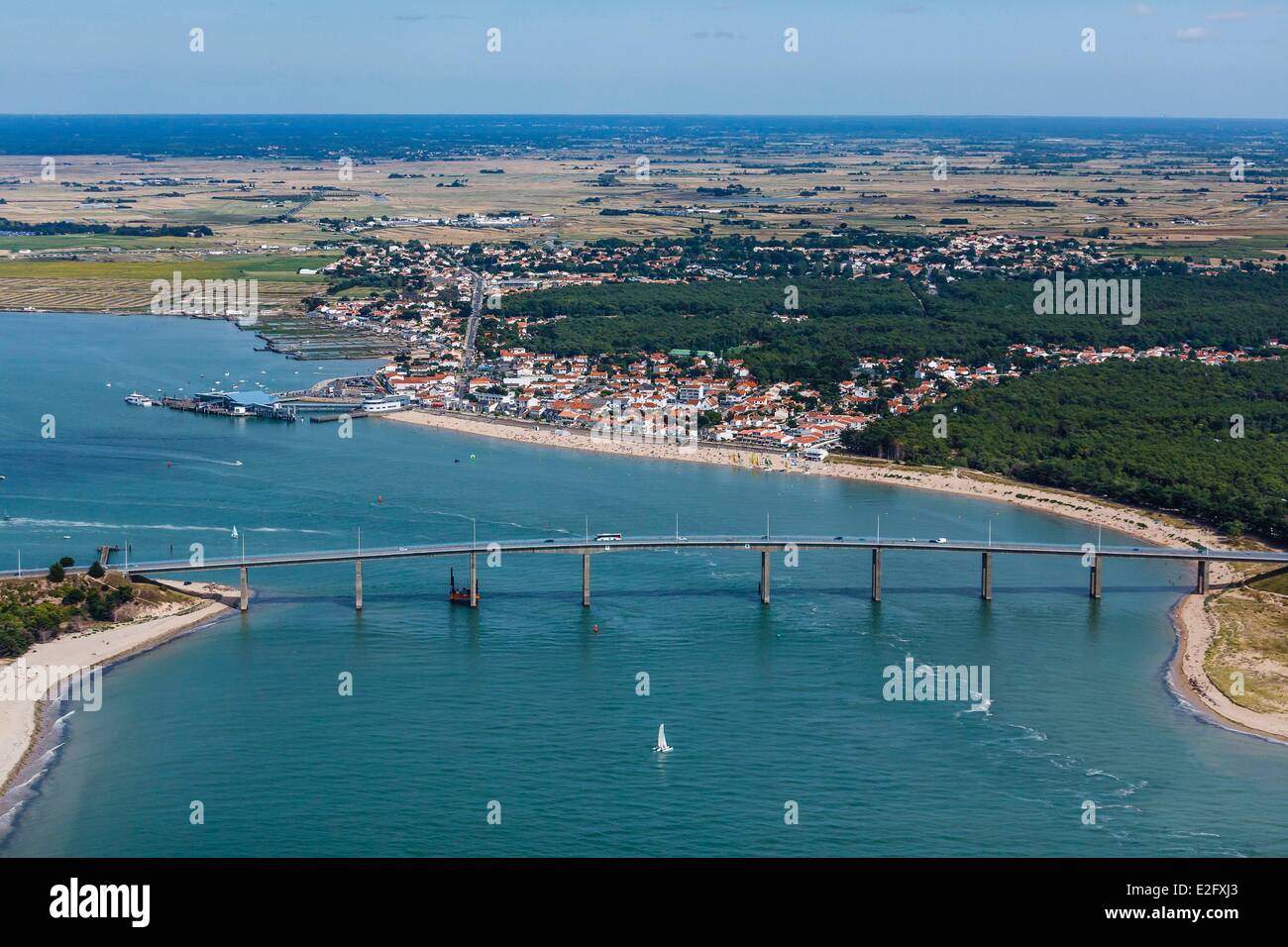 France Vendee Fromentine Noirmoutier bridge (aerial view Stock Photo - Alamy