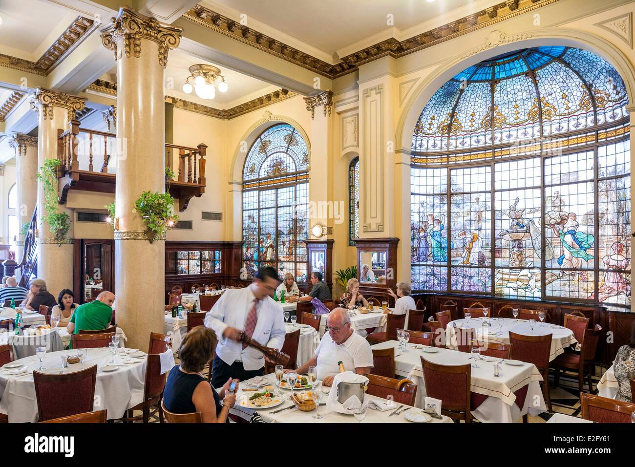 Argentina Buenos Aires Almagro district cafe Confiteria Las Violetas opened  in 1884 its restaurant with French windows to the Stock Photo - Alamy