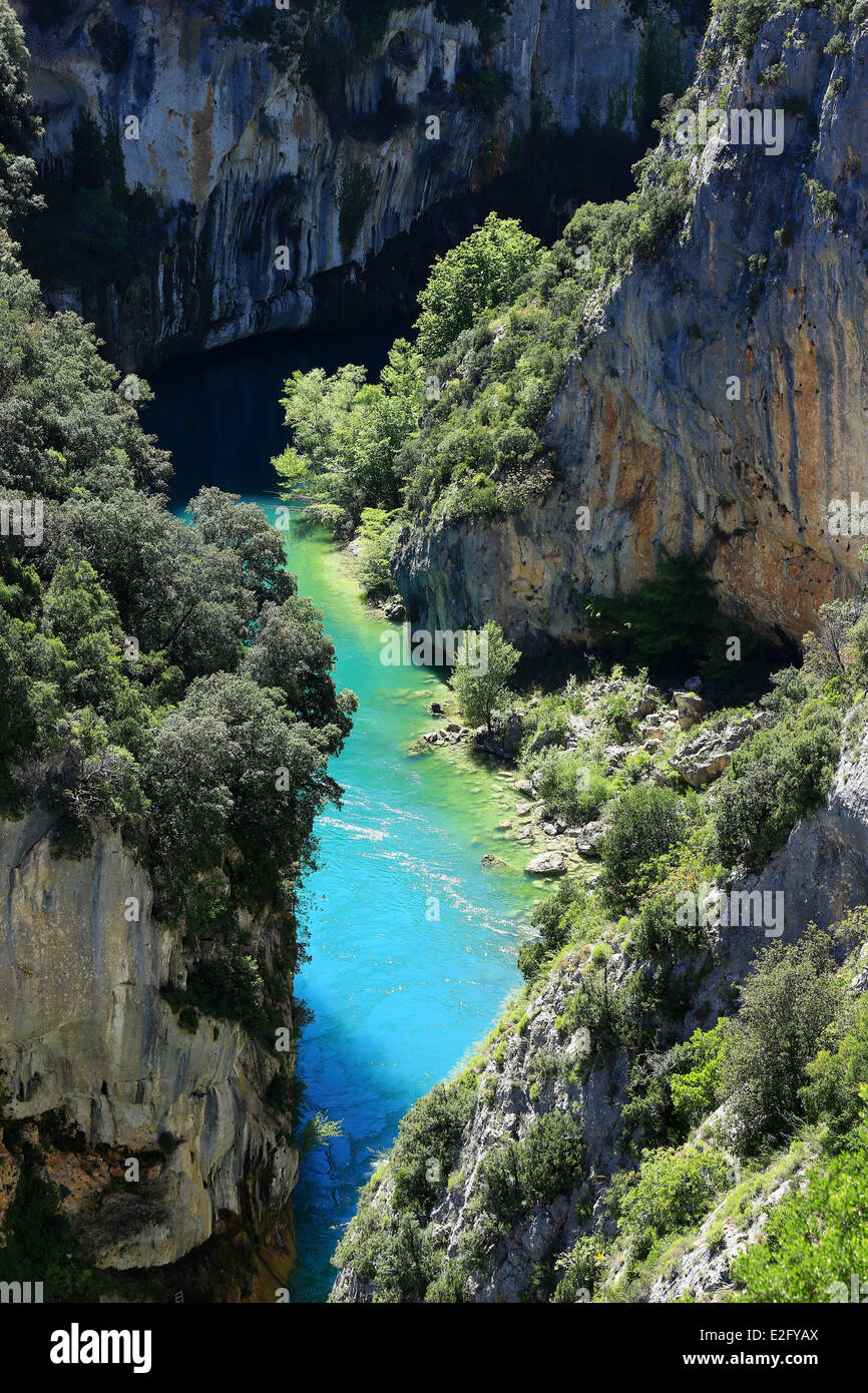 France Alpes de Haute Provence Verdon Regional Park Gorges Monpezat the Verdon river Stock Photo