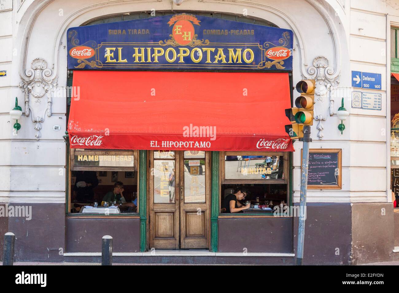 Argentina Buenos Aires San Telmo district El Hipopotamo cafe opened in 1904 Stock Photo