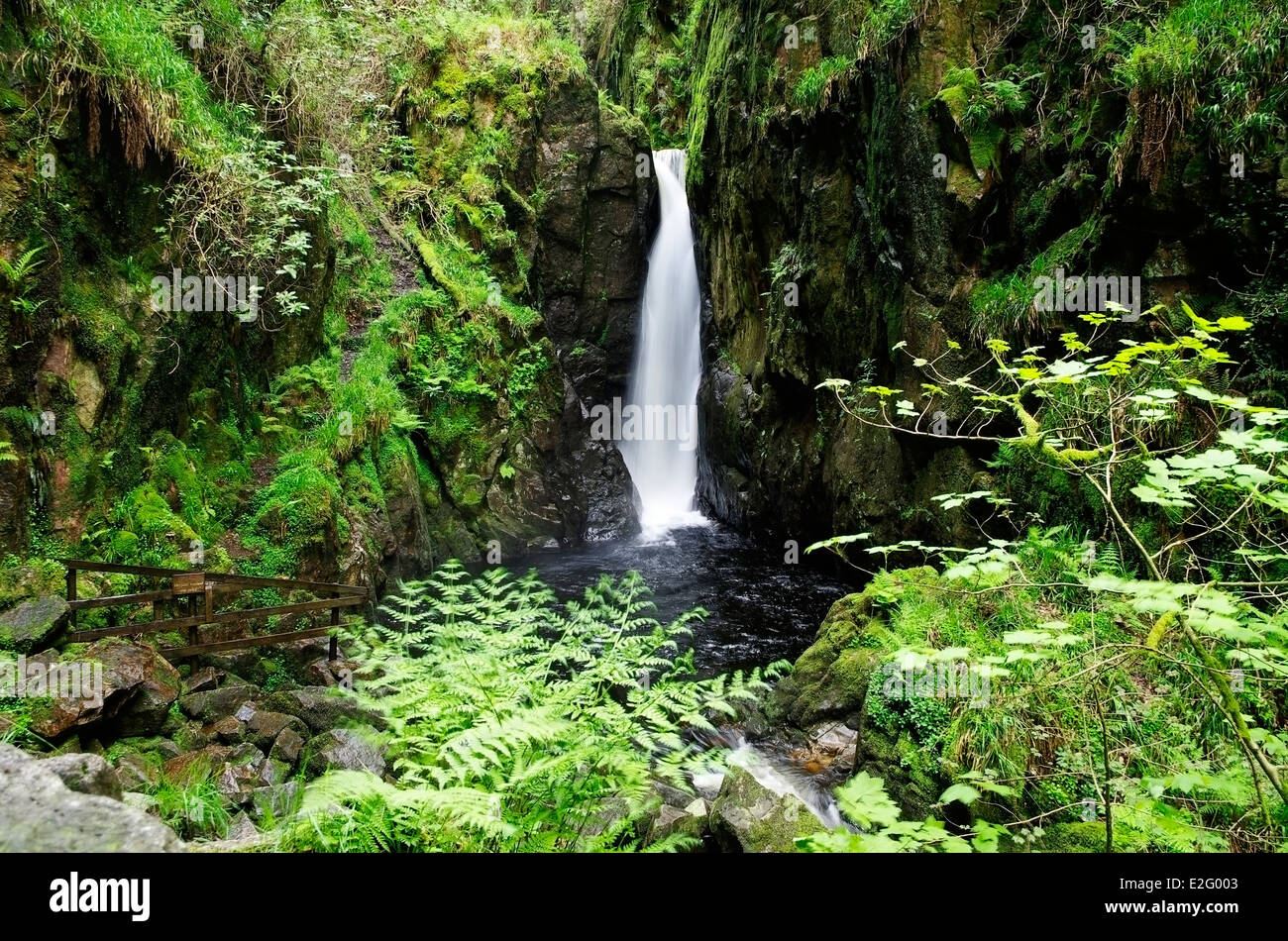 Stanley Force Waterfall, Eskdale, Lake District, Cumbria, England, UK Stock Photo