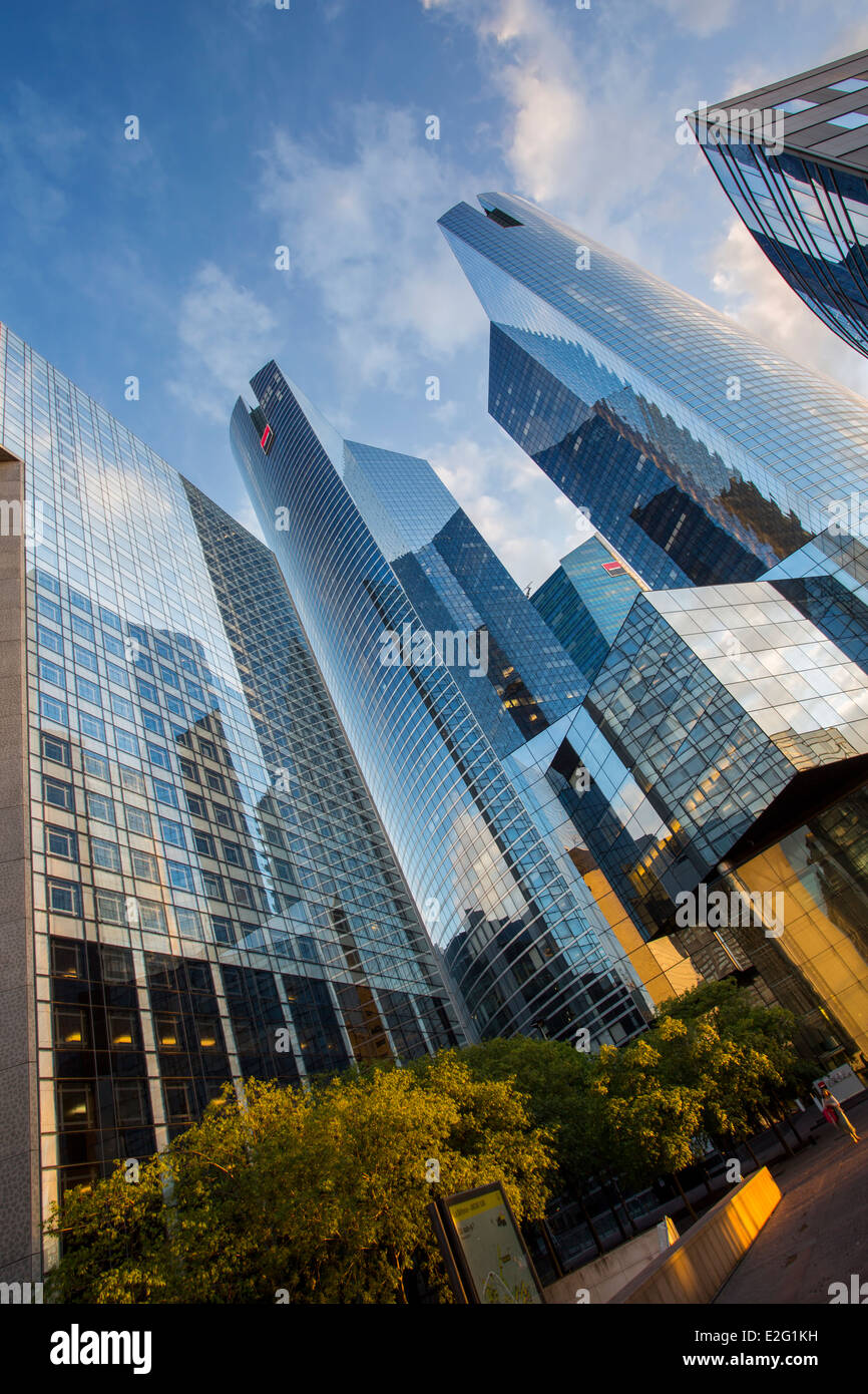 Société Générale Building and the modern architecture of La Defense, Paris France Stock Photo