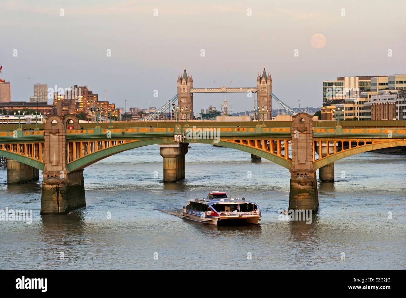 United Kingdom London London Bridge and Tower Bridge in background ...