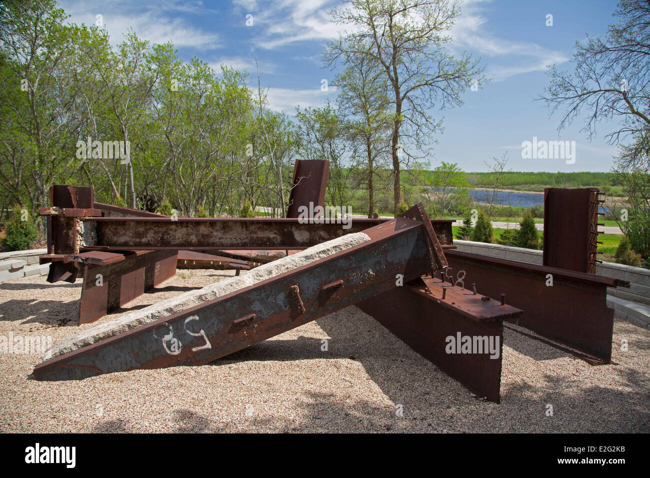 The 9/11 Memorial Site at the International Peace Garden. Stock Photo