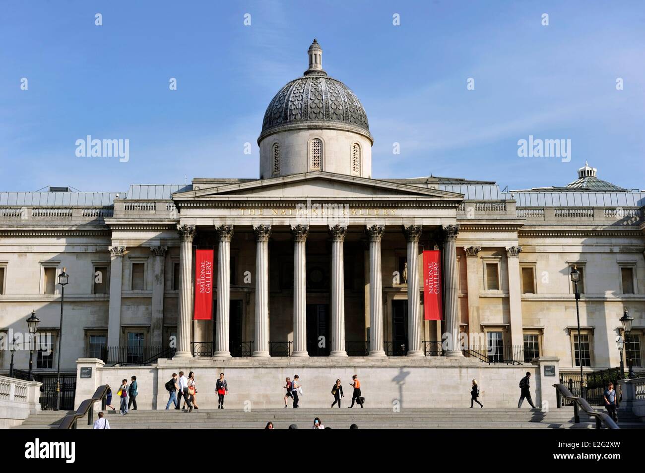 United Kingdom London Trafalgar square National Gallery Stock Photo