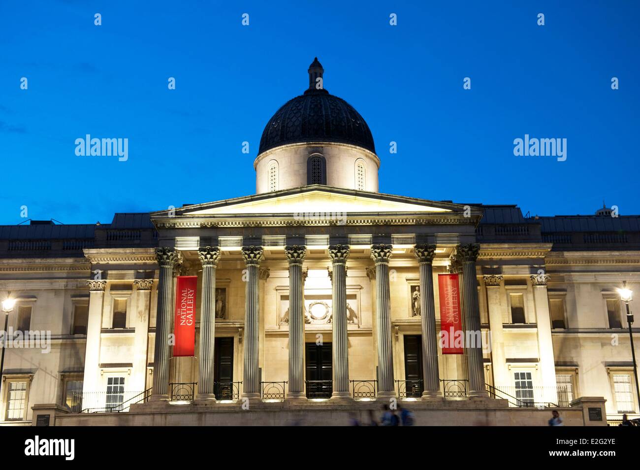 United Kingdom London Trafalgar square National Gallery Stock Photo