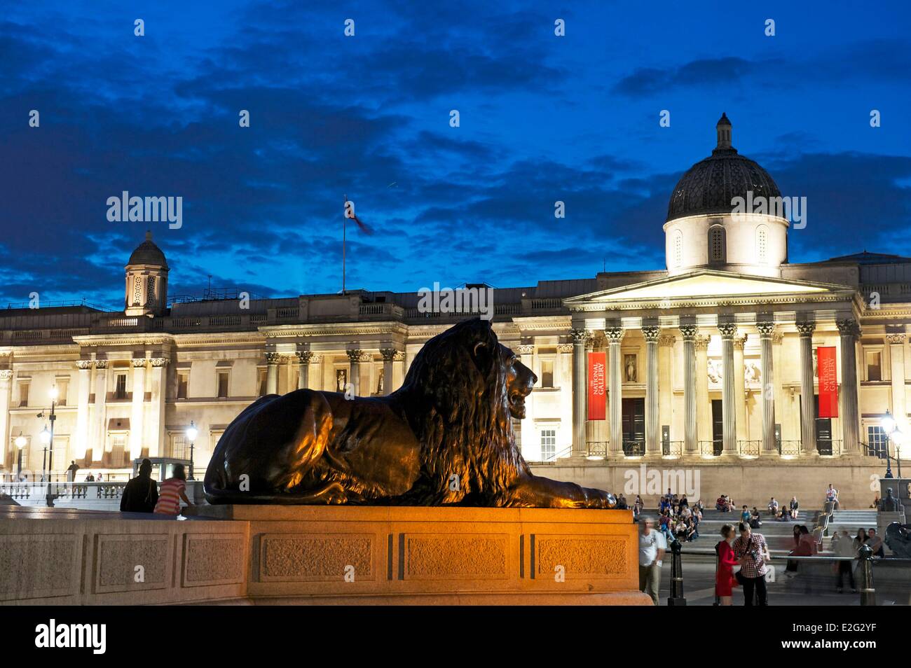 United Kingdom London Trafalgar square National Gallery Stock Photo