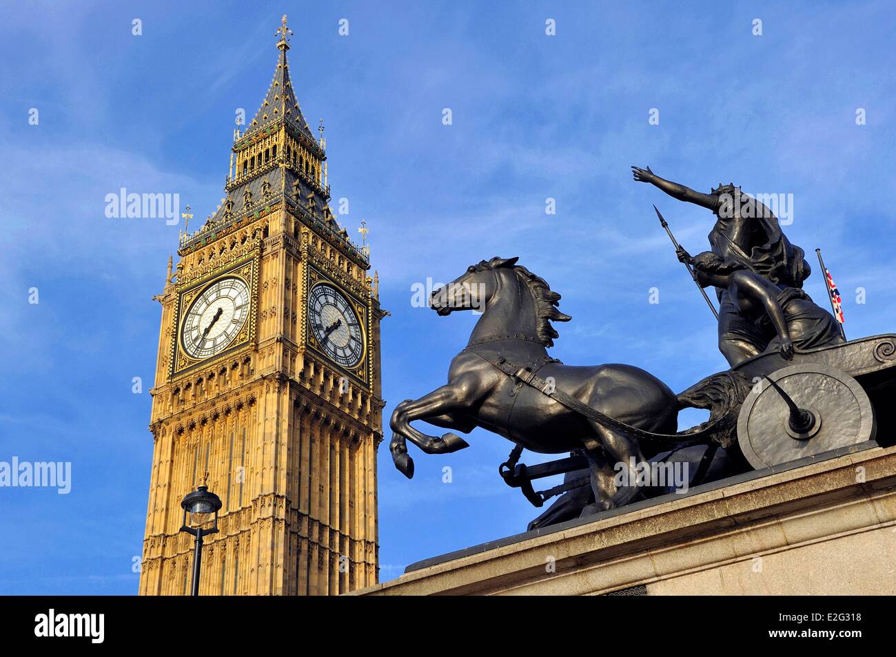 United Kingdom London Westminster statue of Queen Boudicca or Boadicea