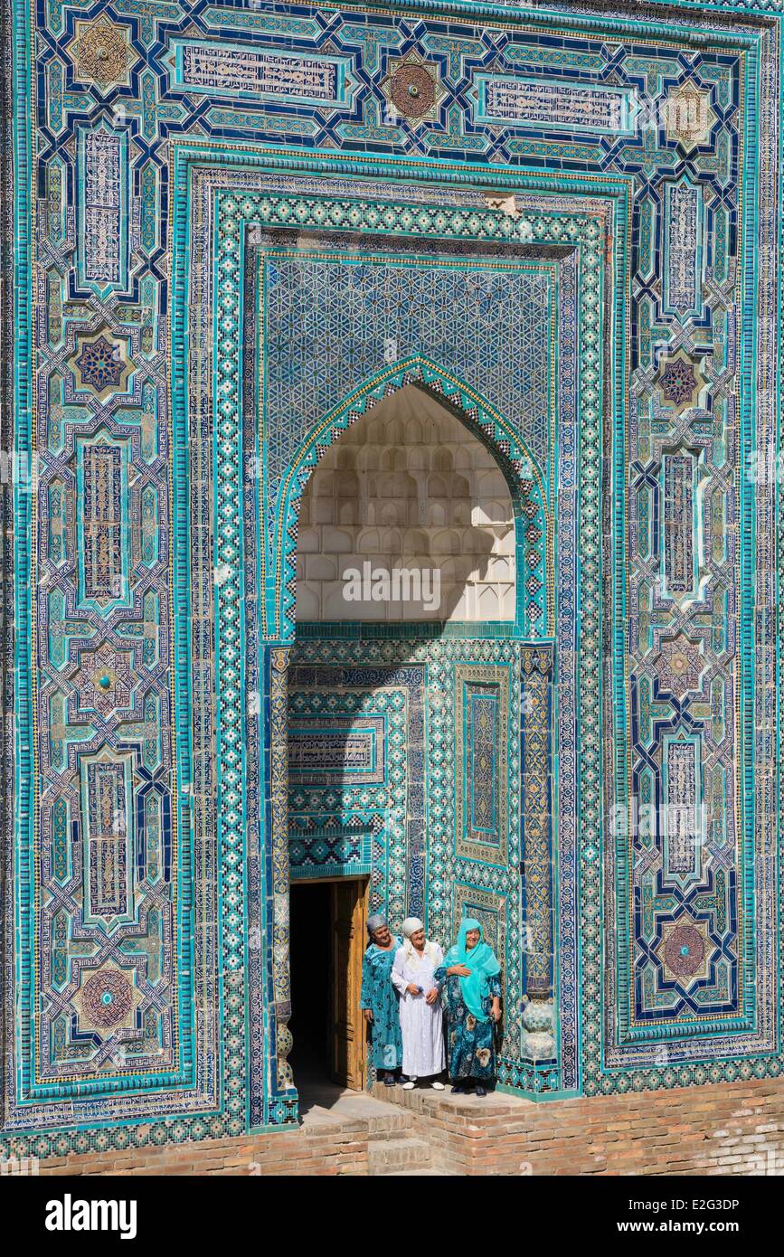 Uzbekistan Silk Road Samarkand listed as World Heritage by UNESCO Shah I Zinda Necropolis Stock Photo