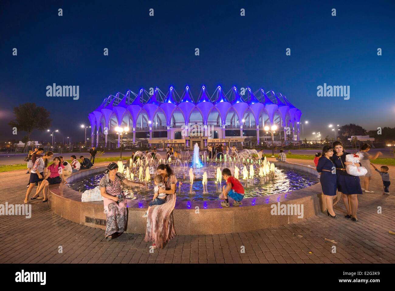 Uzbekistan Silk Road Tashkent the new Bunyodkor stadium opened in august 2012 and build by GMP Architekten Stock Photo