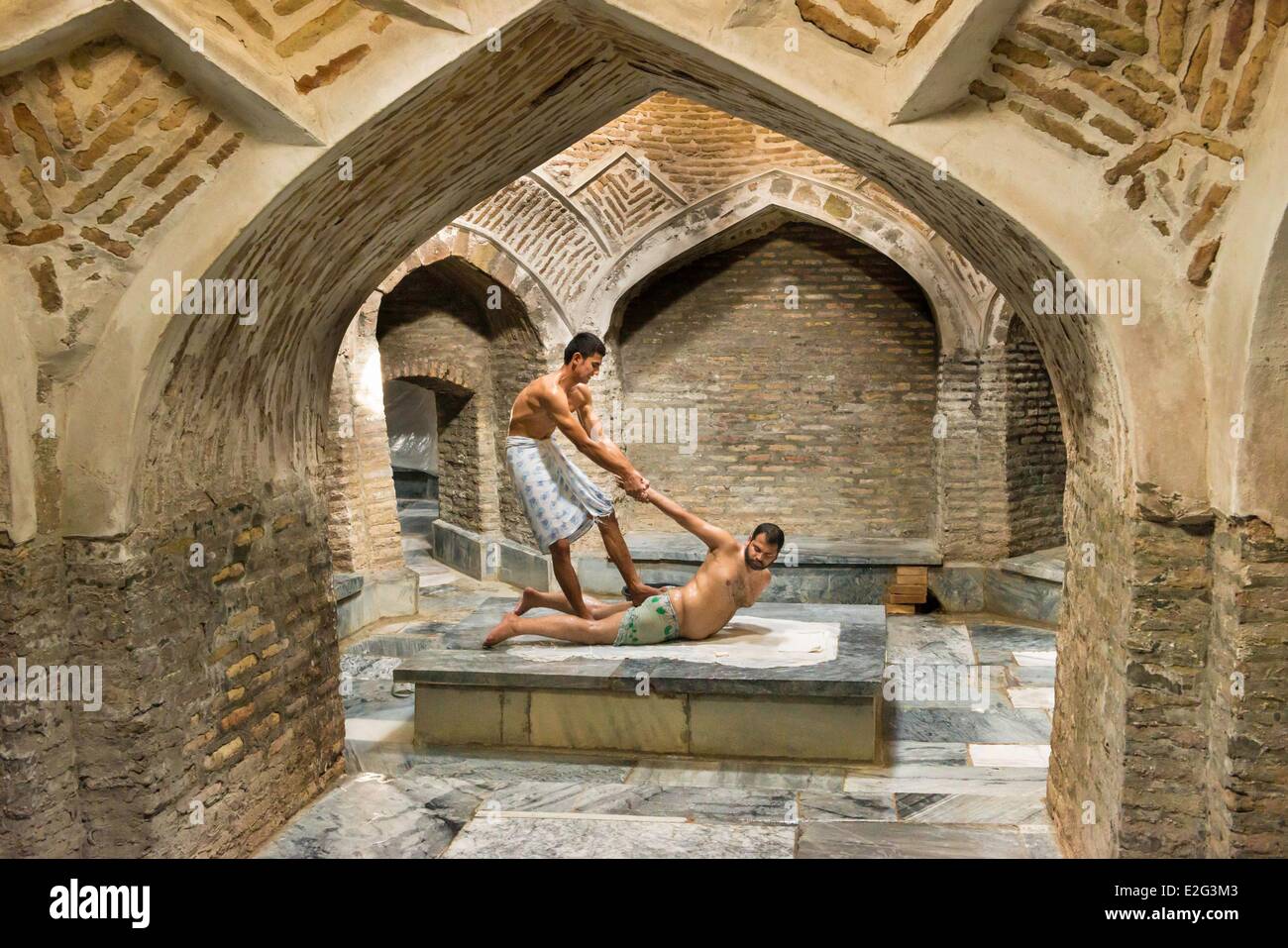 Uzbekistan Silk Road Bukhara historical center listed as world heritage by  UNESCO massage in historic hammam Bozori Kord built Stock Photo - Alamy