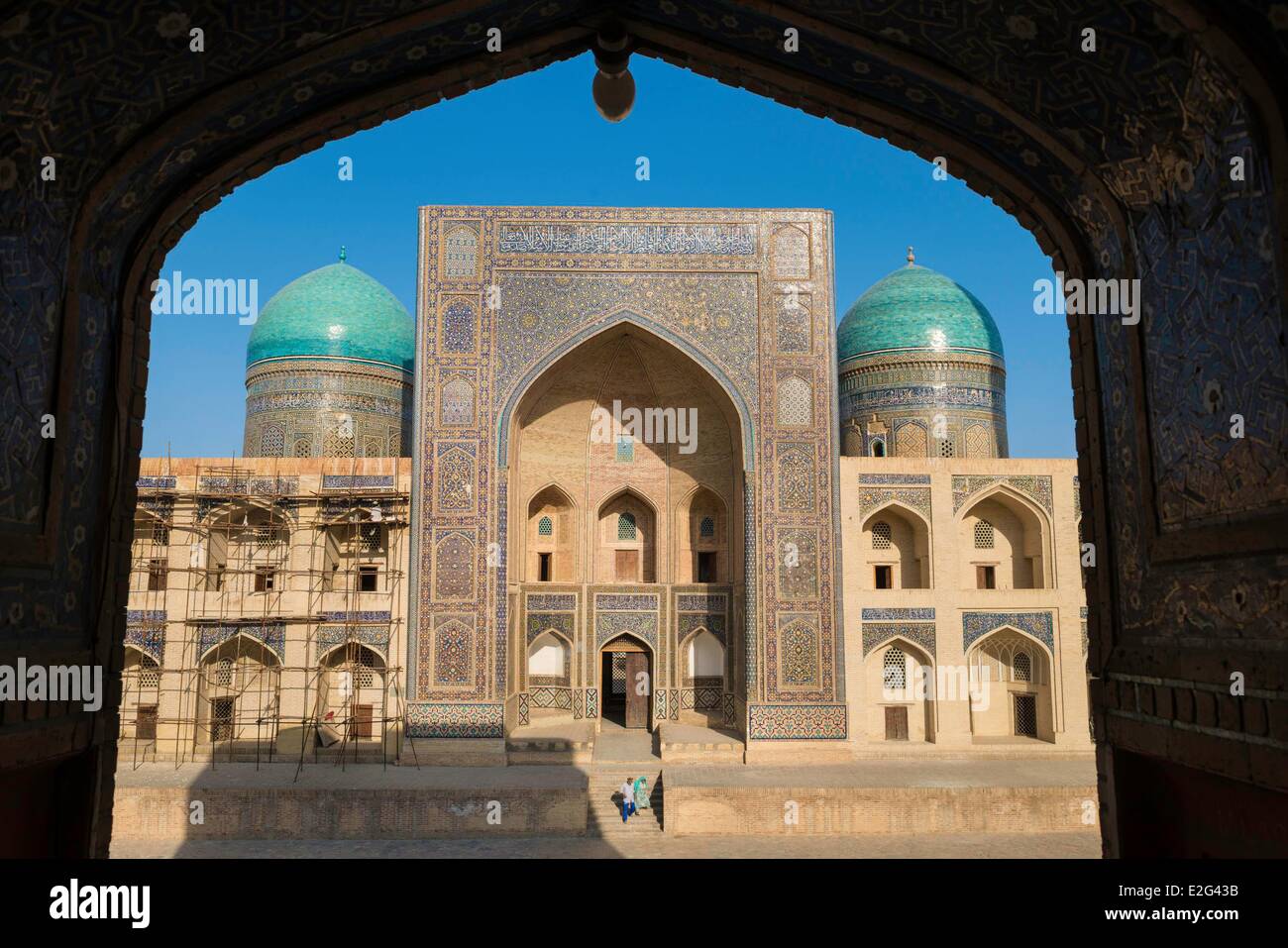 Uzbekistan Silk Road Bukhara historical center listed as world heritage by UNESCO Mir I Arab Madrasah Stock Photo