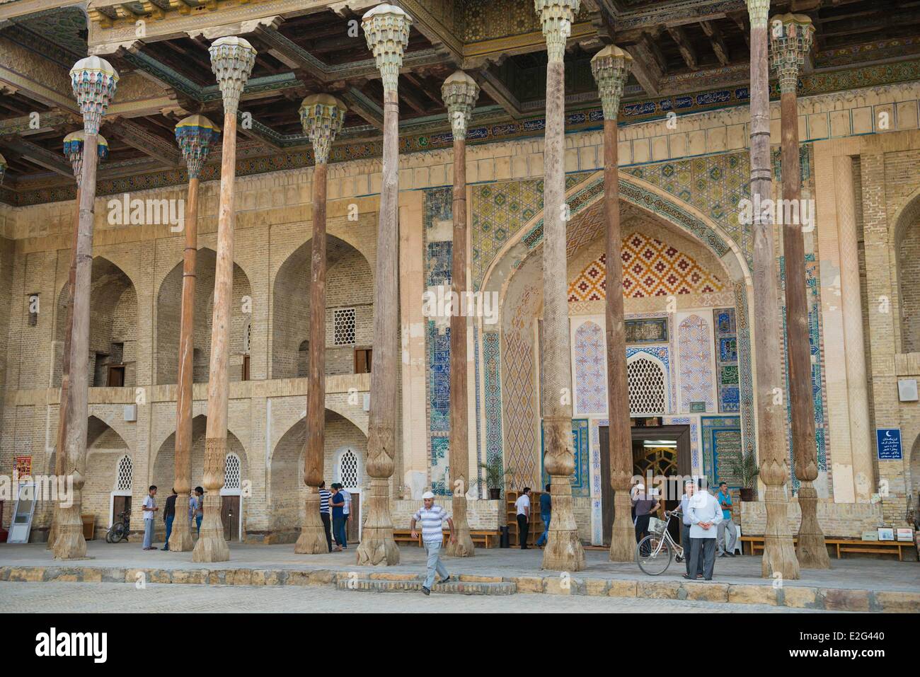 Uzbekistan Silk Road Bukhara Bolo-Haouz mosque (40 columns Stock Photo ...