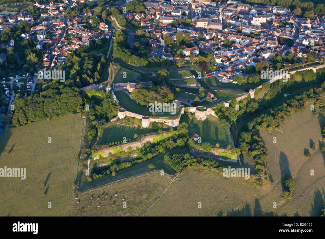 France Pas de Calais Montreuil citadel built under Charles IX and perfected by Vauban (aerial view) Stock Photo