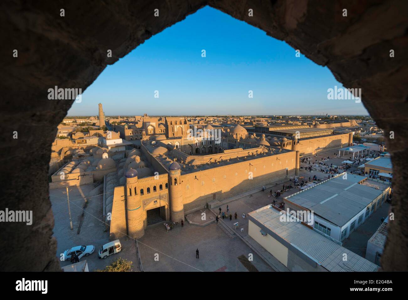 Uzbekistan Silk Road Khorezm province Khiva Itchan Kala protected city listed as world heritage by UNESCO city sight and Islam Stock Photo