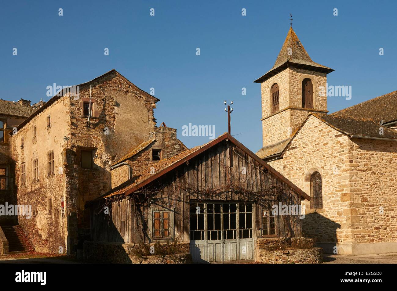 France Aveyron Segala natural region Centres Taurines church Stock Photo