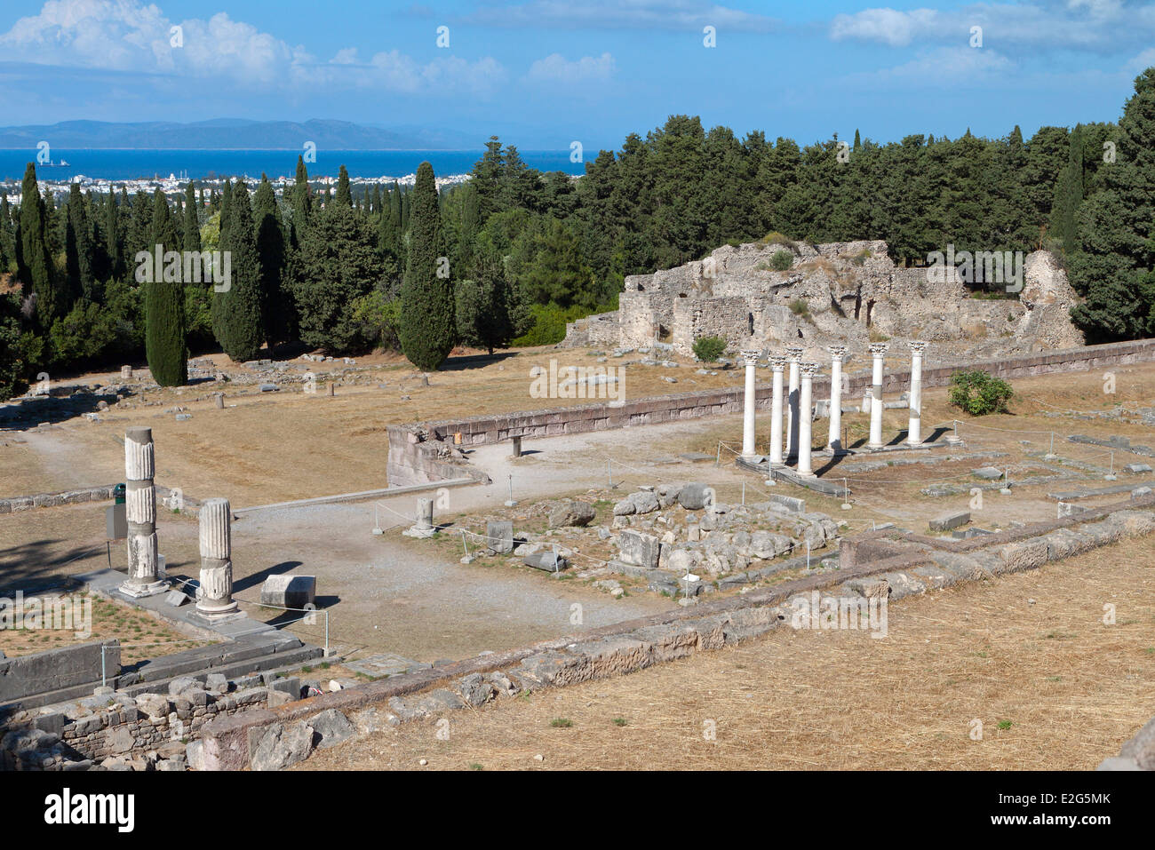 Asclepeion ancient site at Kos island in Greece Stock Photo