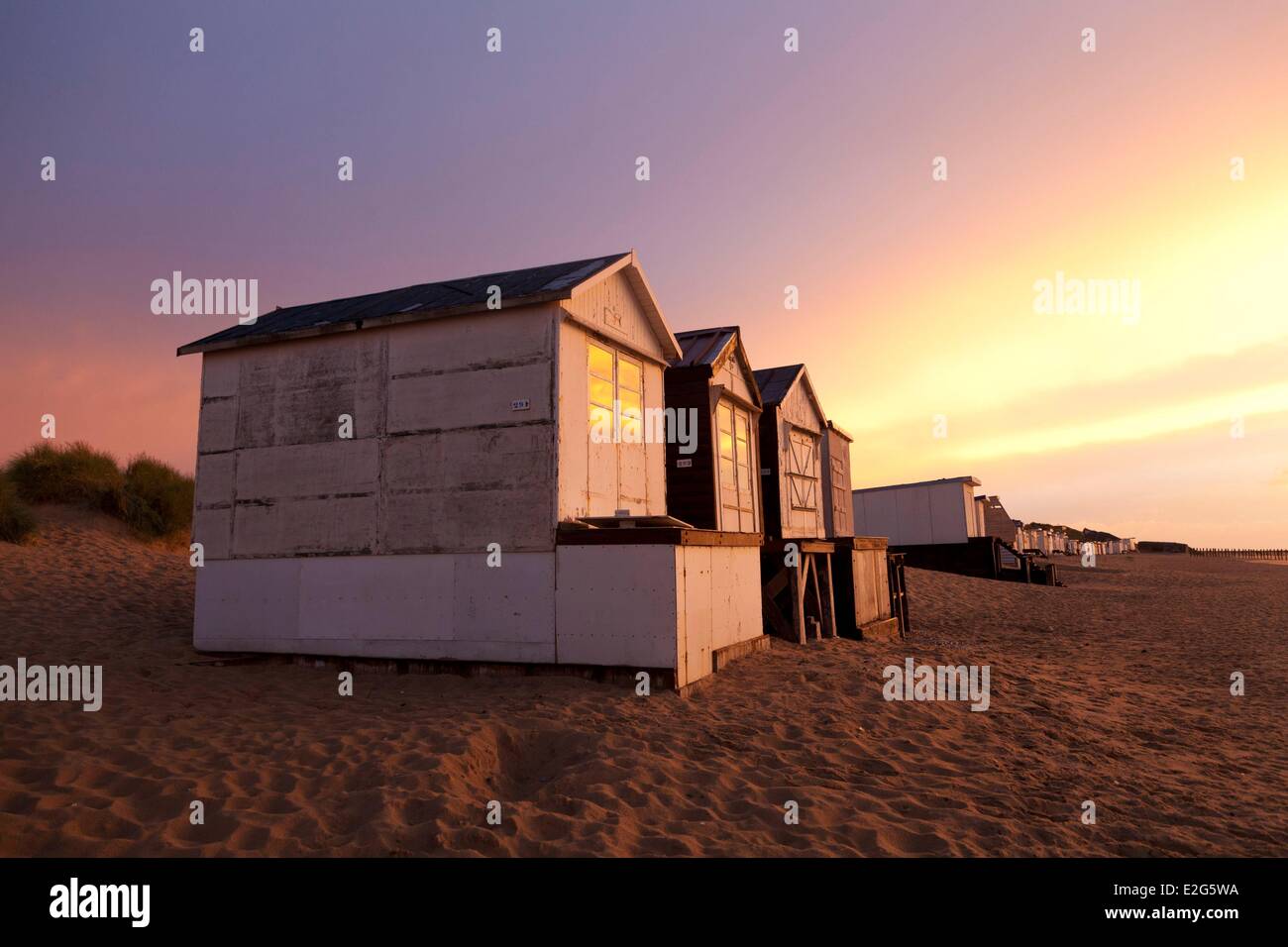 France Pas de Calais Calais beach huts Stock Photo - Alamy