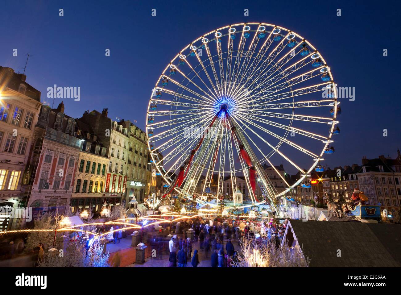 France Nord Lille The Ferris Wheel Installed During The Christmas Stock Photo Alamy