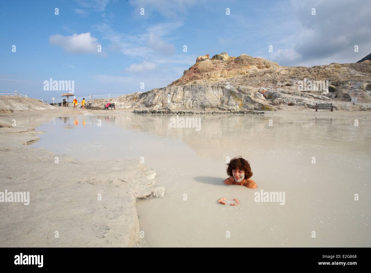 Italy Sicily Aeolian islands Vulcano island mud bath Stock Photo Alamy