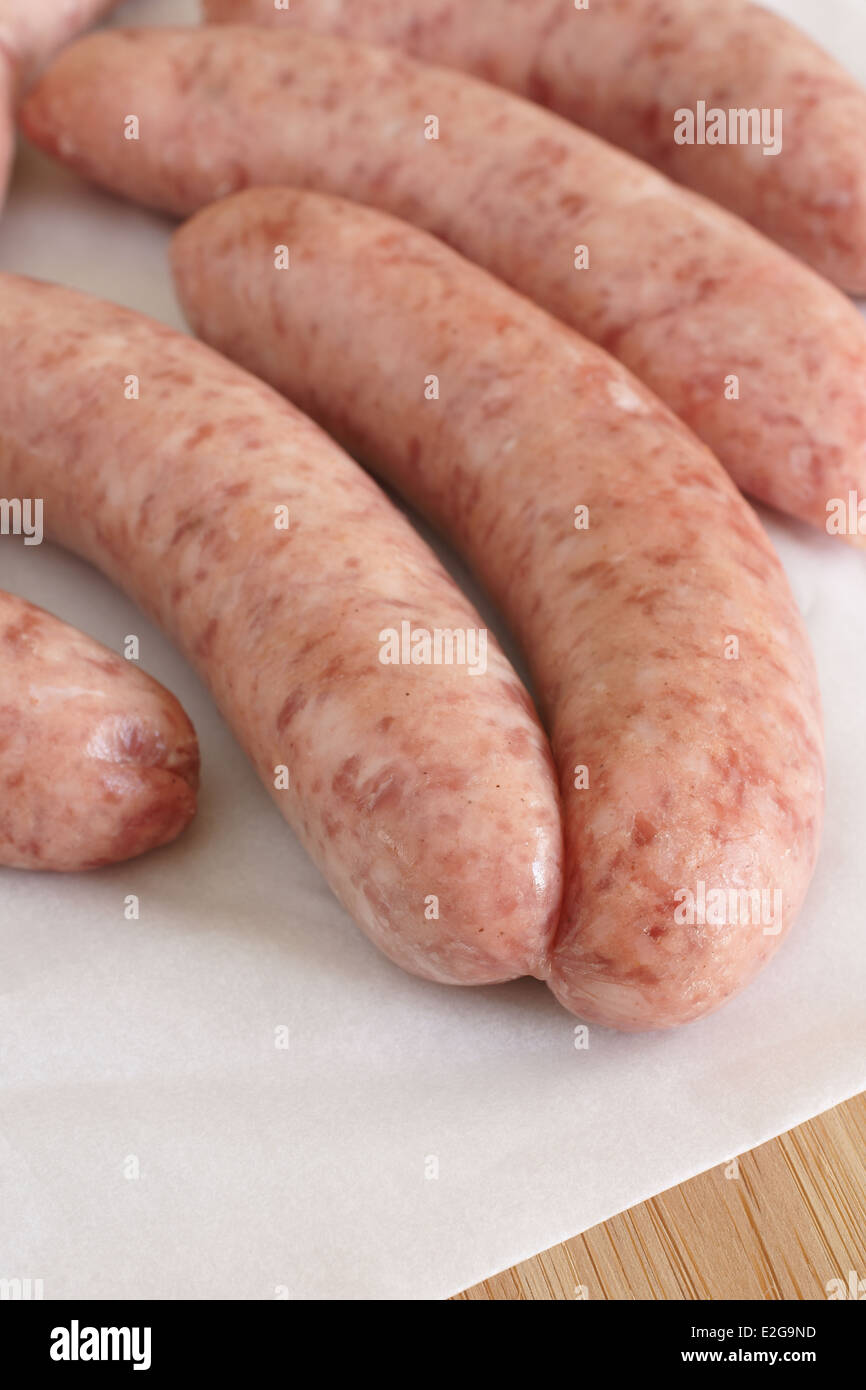 Traditional British pork sausages Stock Photo