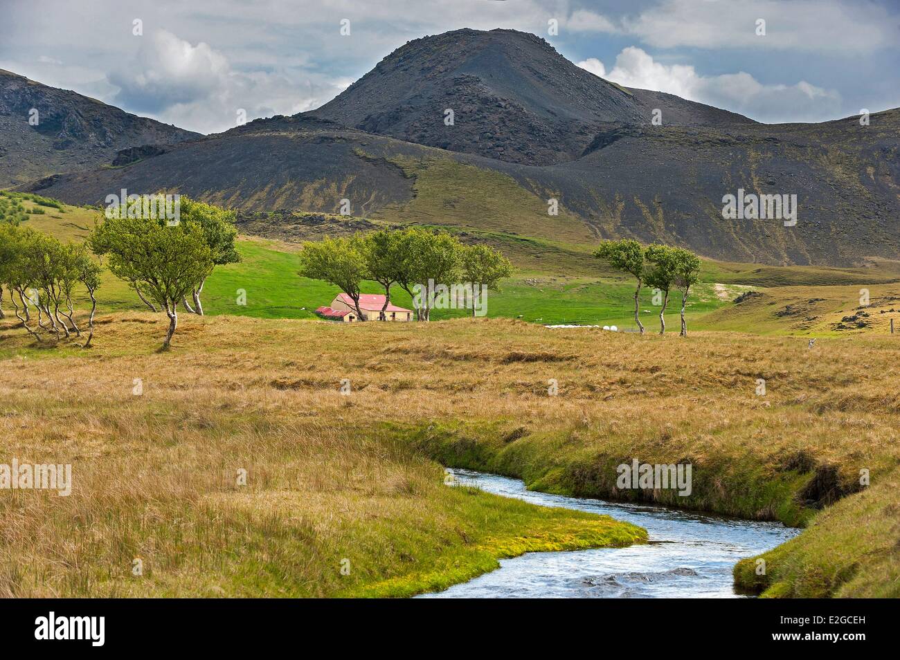 Iceland Sudurland Region around Hekla Volcano Stock Photo