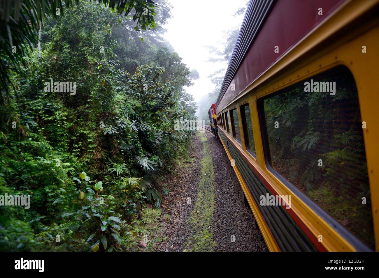 Panama Panama Canal Railway Historic Train which runs between Panama City & Colon along Panama Canal and passing through Isthmus Stock Photo