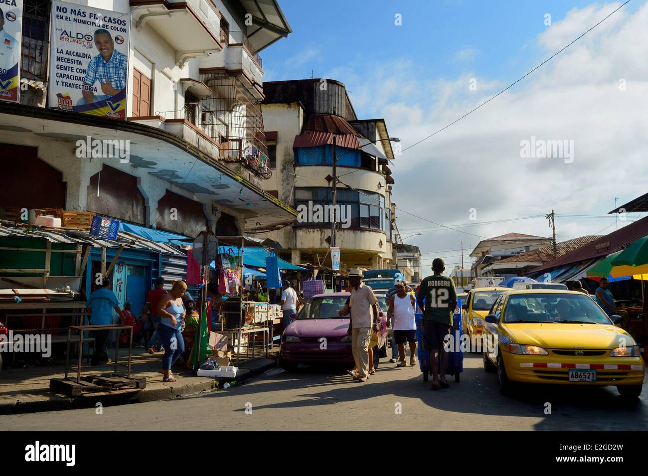 Panama Colon province city of Colon downtown on Paseo del Centenario Stock Photo