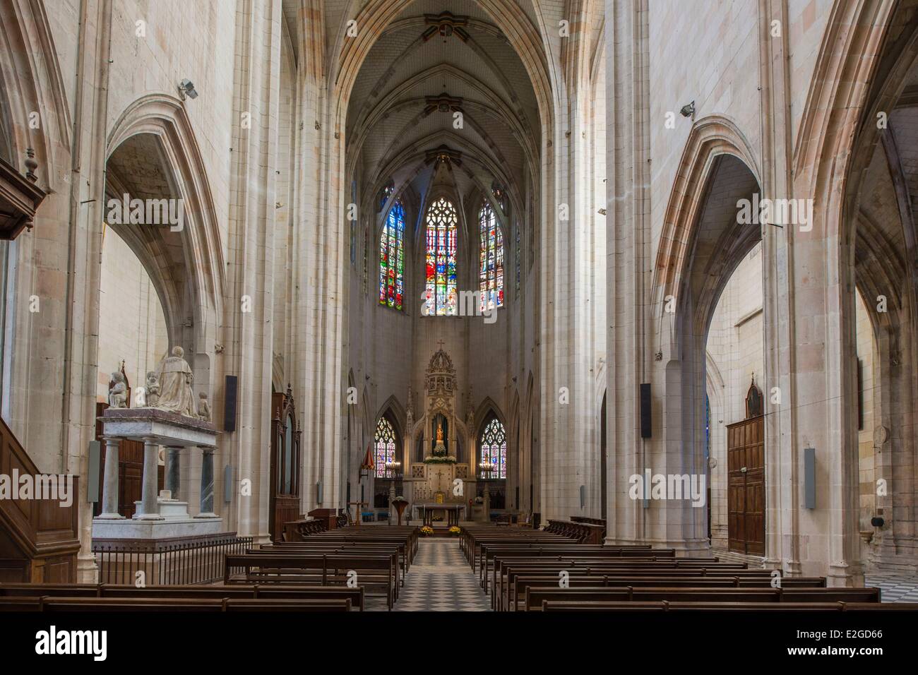 France Loiret Loire Valley listed as World Heritage by UNESCO Clery Saint Andre the flamboyant Gothic style Notre Dame de Clery Stock Photo