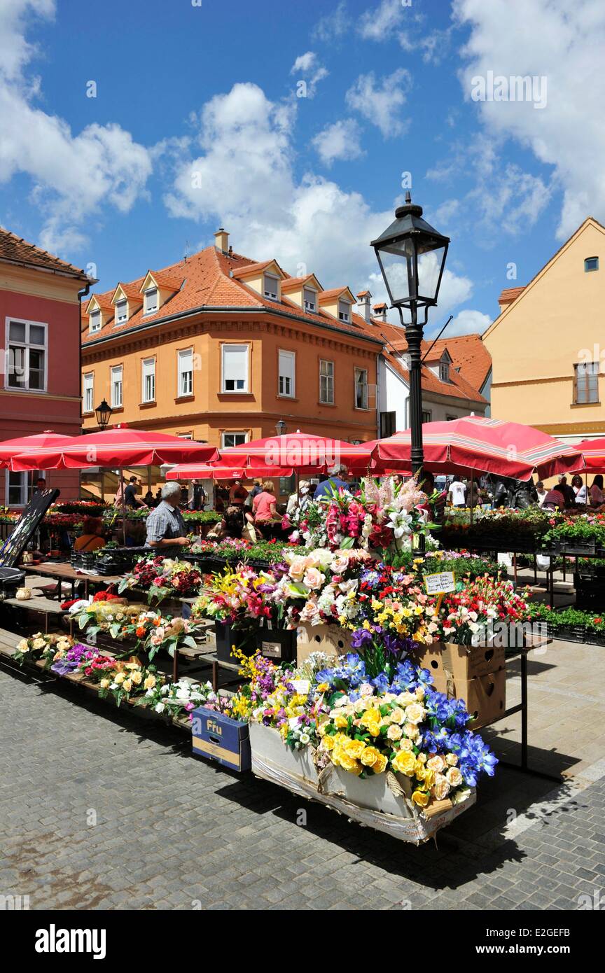 Croatia Zagreb Kaptol district Dolac market most important in city Stock Photo