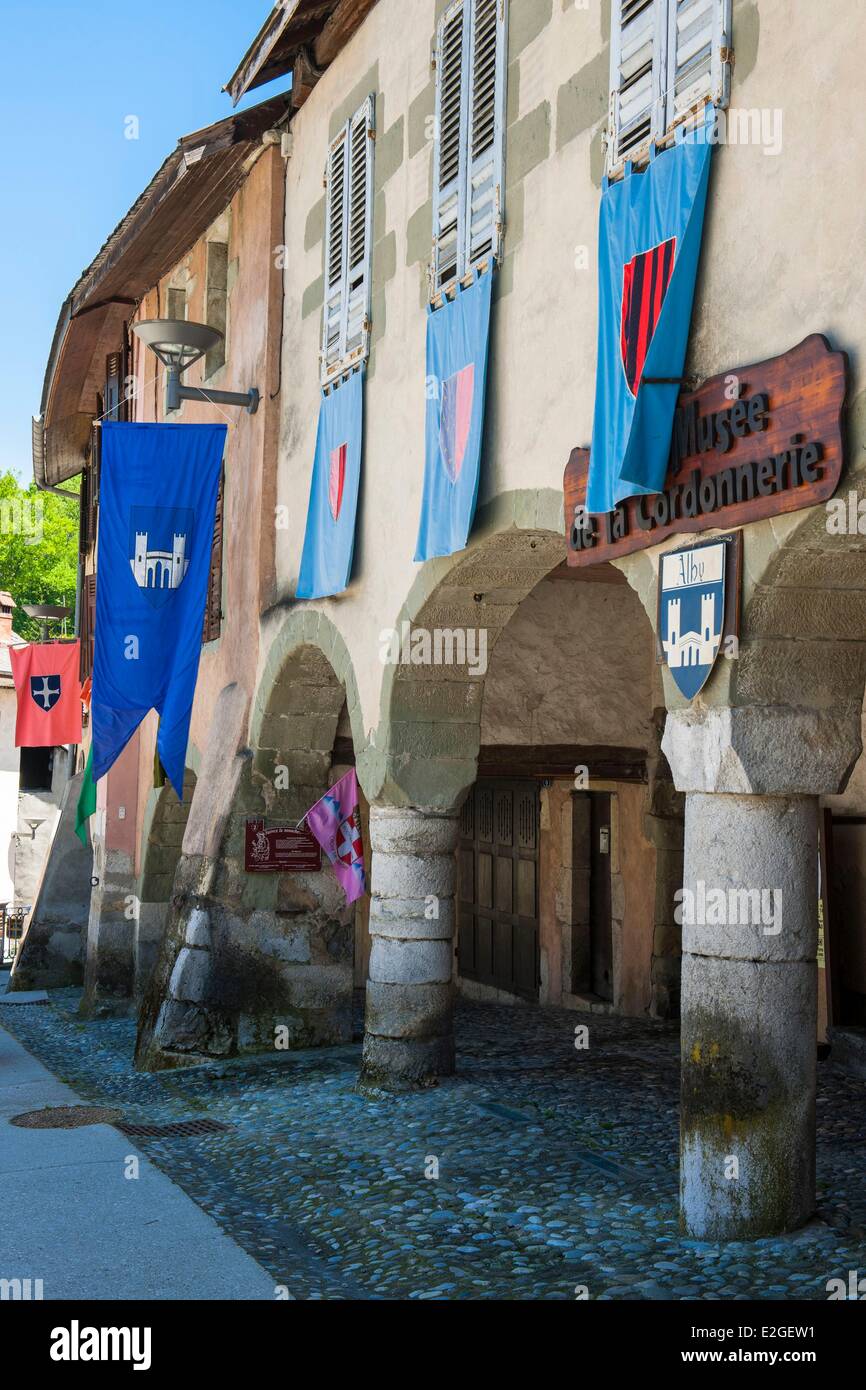 France Haute Savoie Alby sur Cheran is well known for its old town with its arcaded houses Stock Photo