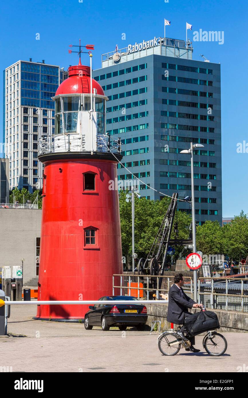 Netherlands South Holland Rotterdam Leuvehaven maritime museum founded in 1873 Lighthouse Hook of Holland 1899 Stock Photo