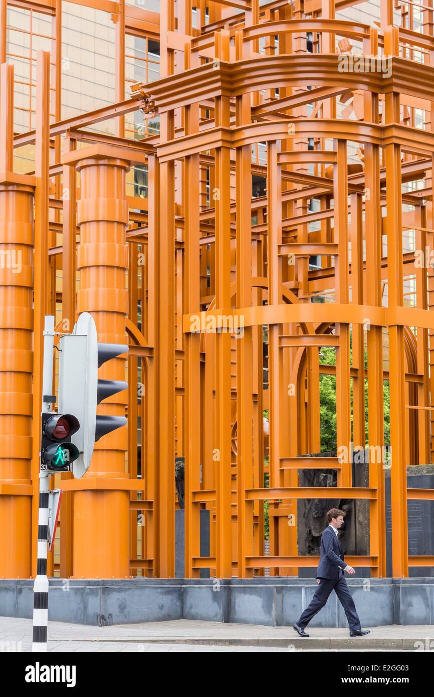 Netherlands South Holland Rotterdam Pompenburg steel work entitled New Gate (Delft Nieuwe