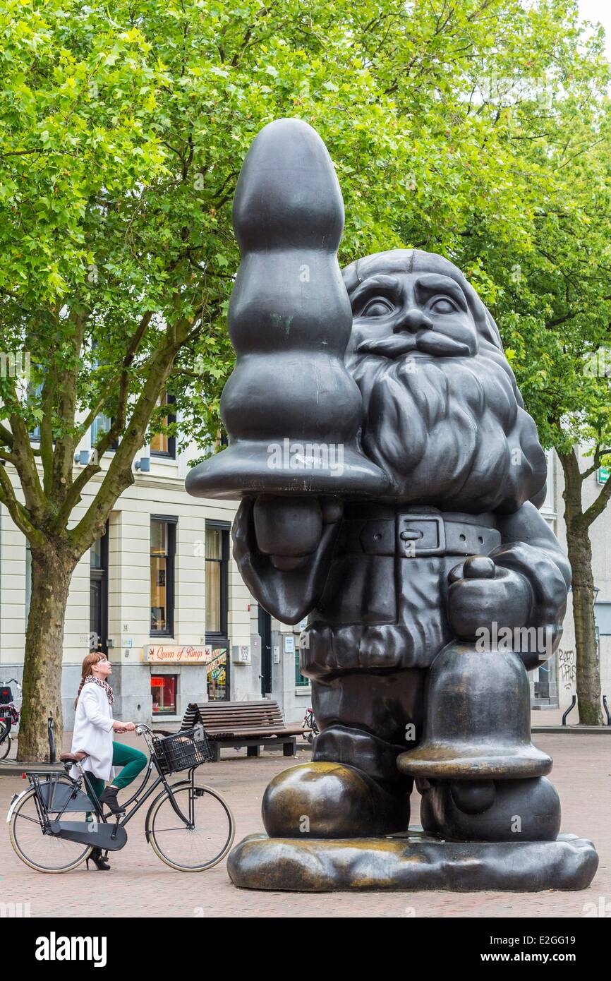 Netherlands South Holland Rotterdam Santa Claus sculpture by American artist Paul McCarthy Stock Photo