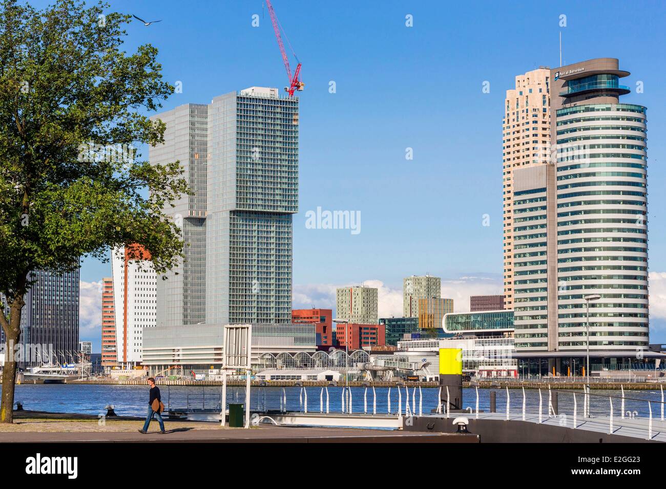 Netherlands South Holland Rotterdam overlooking Nieuwe Maas and