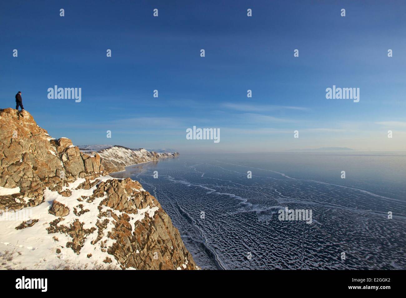 Russia Siberia Baikal Lake listed as World Heritage by UNESCO Olkhon Island  freezing sunset on heights of Ozoure a weaterforecast station Stock Photo -  Alamy
