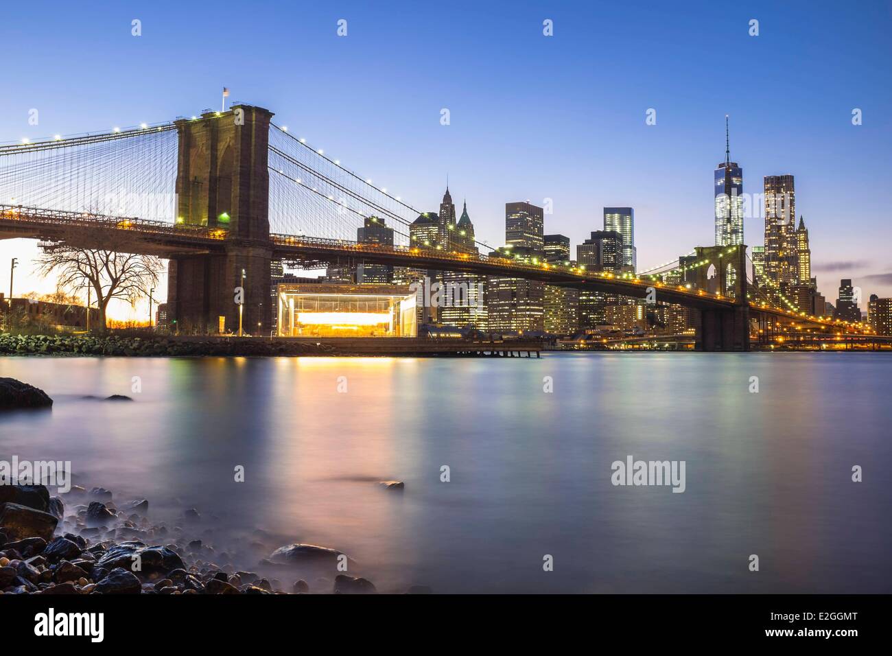 United States New York Dumbo district Brooklyn bridge and south ...