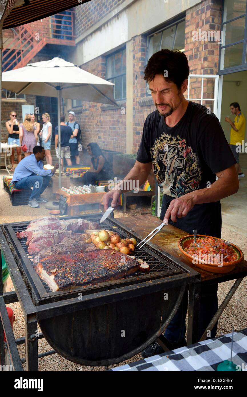 South Africa Gauteng province Johannesburg Maboneng district Arts on Main multi-discipline arts centre in a renovated warehouse that was originally built in 1911 mixing art galleries bookstores restaurants and trendy shops Stock Photo