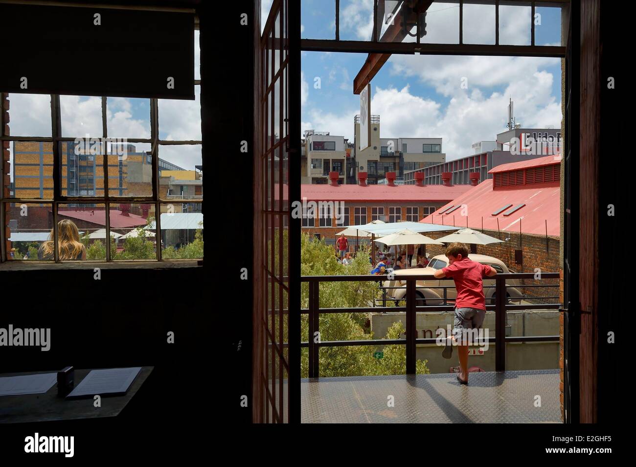 South Africa Gauteng province Johannesburg Maboneng district Arts on Main multi-discipline arts centre in a renovated warehouse that was originally built in 1911 mixing art galleries bookstores restaurants and trendy shops Stock Photo