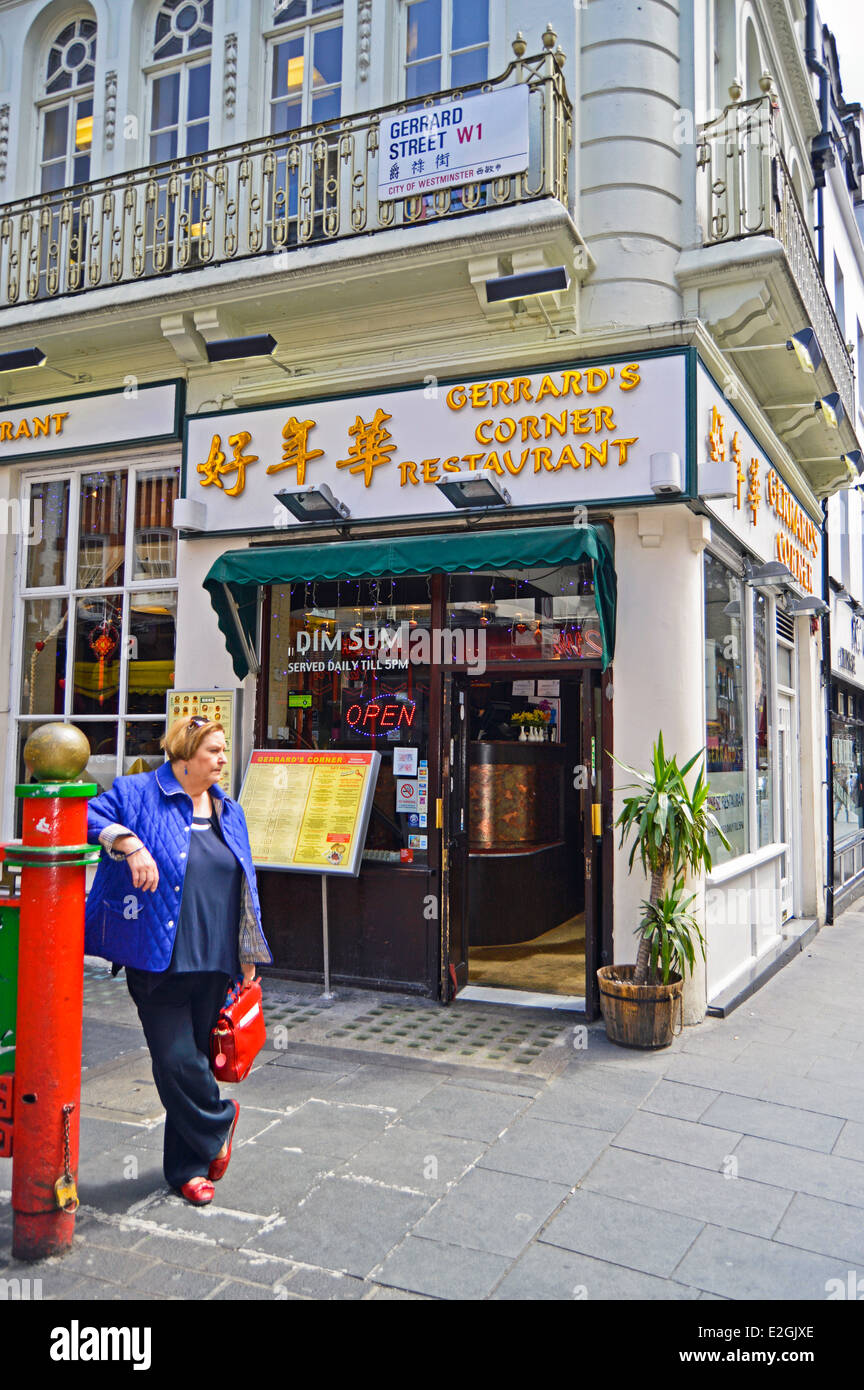 Gerrard's Corner restaurant, Chinatown, West End, City of Westminster, London, England, United Kingdom Stock Photo