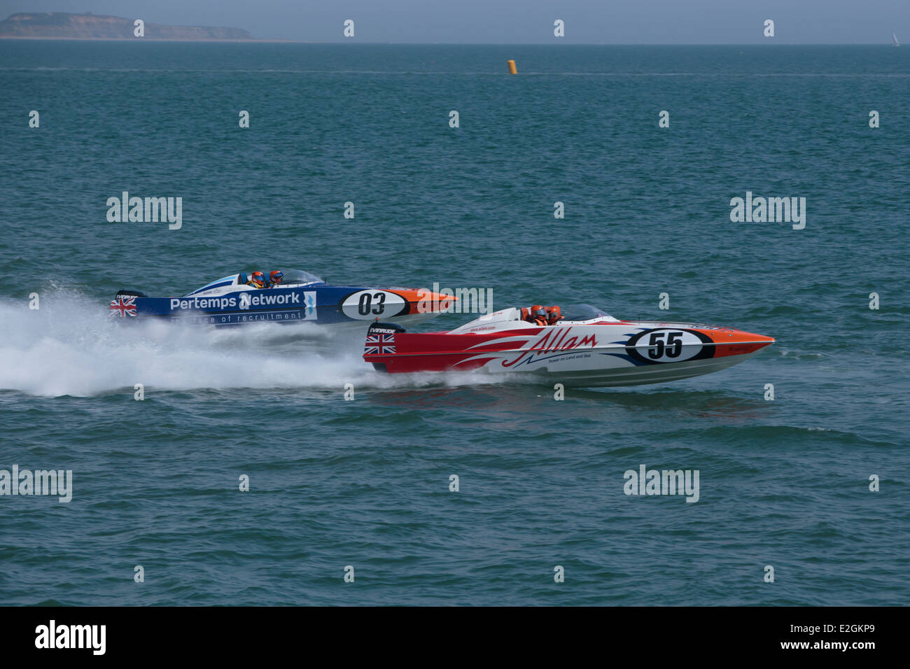 Powerboat P1 Championships 2014, Bournemouth Beach, Dorset. UK. Stock Photo