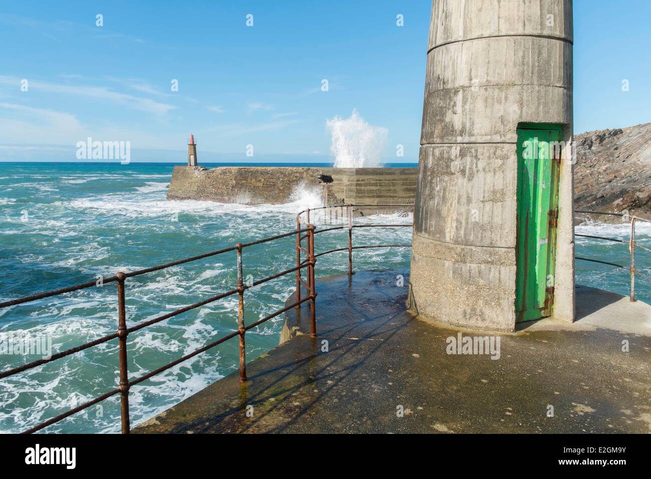 Spain Asturias port de Viavelez towards Navia Cantabrian sea Stock Photo