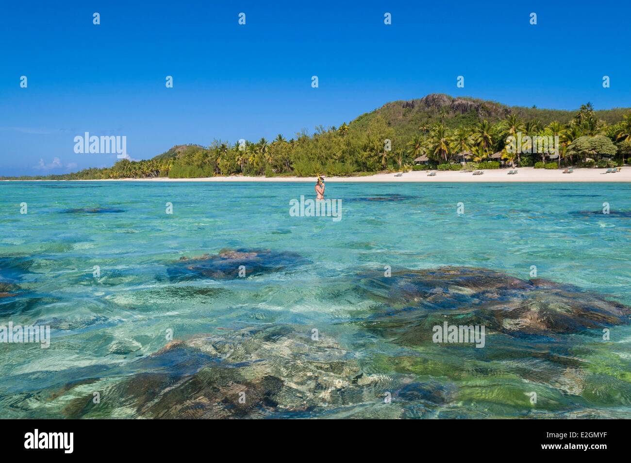Cook Islands Aitutaki Island main lagoon Stock Photo Alamy