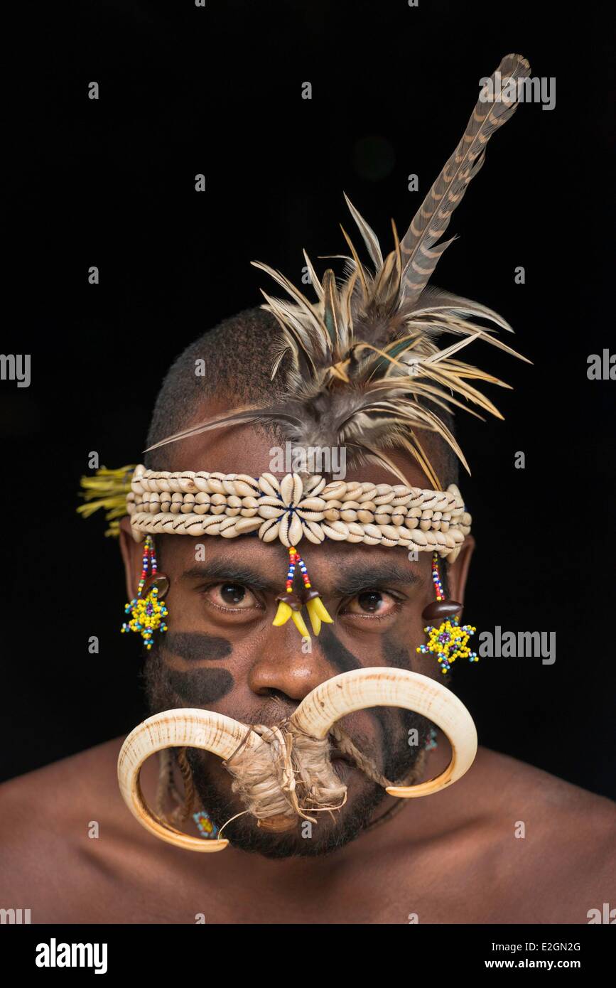 Papua New Guinea New Britain island West New Britain province Cap Gloucester district Kimbe area Rilmen village during a traditionnal ceremony Stock Photo