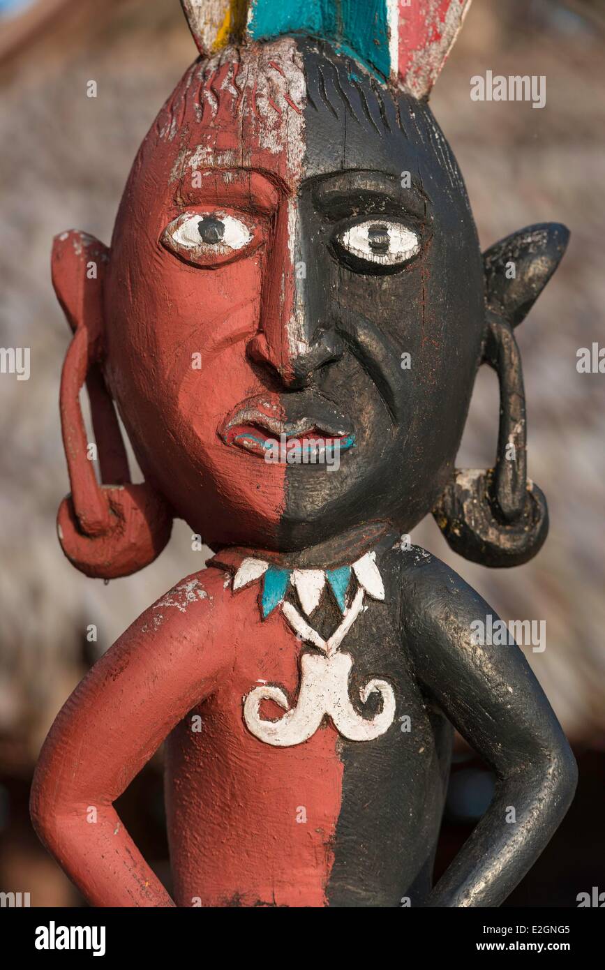 Papua New Guinea New Britain island West New Britain province Talasea district Kimbe area Kapo island traditional carving related to initiation ceremonies Stock Photo