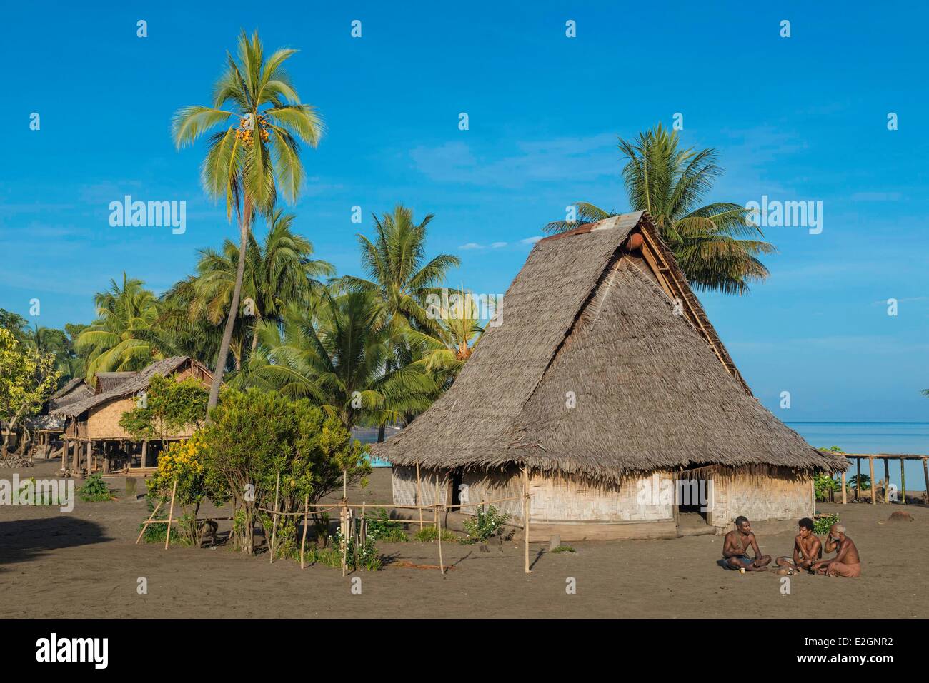 Papua New Guinea New Britain island West New Britain province Cap Gloucester district Kimbe area Kilenge village Saumoi housemen called Nazareth by missionnaries Stock Photo