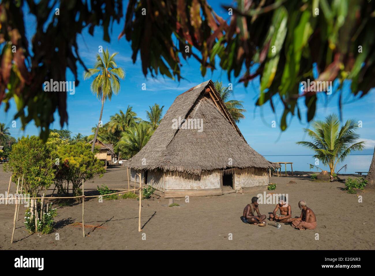 Papua New Guinea New Britain island West New Britain province Cap Gloucester district Kimbe area Kilenge village Saumoi housemen called Nazareth by missionnaries Stock Photo